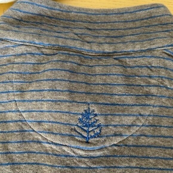 Johnnie-O 1/4 Zip Pullover Mens 2XL Long Sleeve Cotton/Poly Gray w/Blue Stripe - Picture 11 of 14